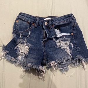 Almost Famous Blue ripped jean shorts